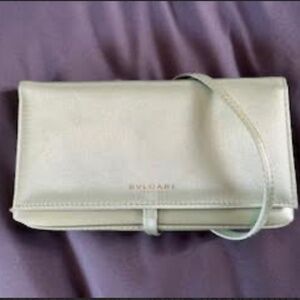 Bulgari Green Satin Clutch
